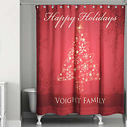 Gold and Bright Shower Curtain in Red