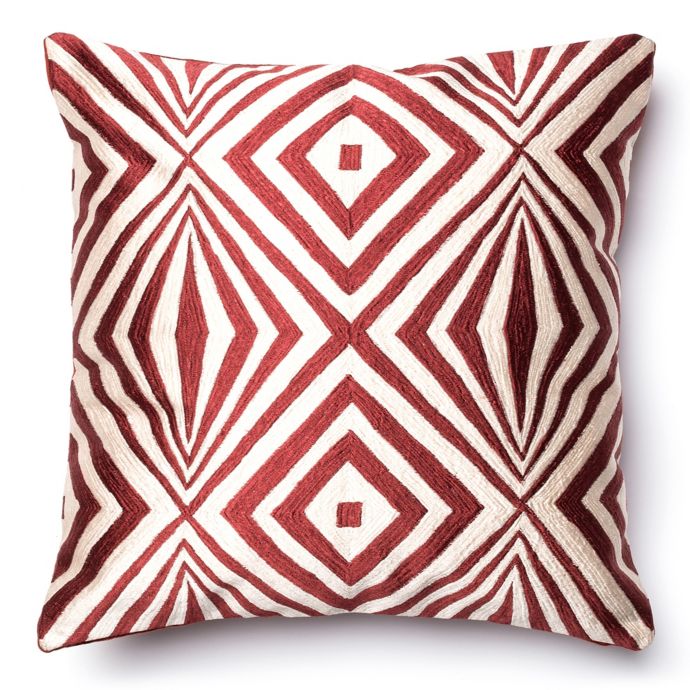 Loloi Embroidered Geometric 18-Inch Square Throw Pillow | Bed Bath & Beyond