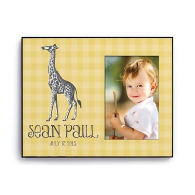 Sweet Giraffe Personalized Picture Frame in Yellow
