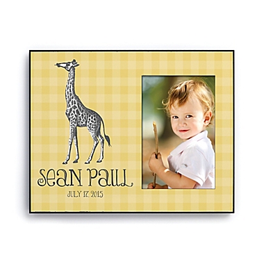 Sweet Giraffe Personalized Picture Frame in Yellow. View a larger version of this product image.