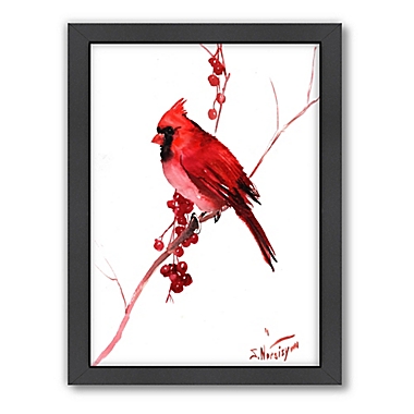 Suren Nersisyan Red Cardinal Bird 21-Inch x 27-Inch Framed Wall Art. View a larger version of this product image.