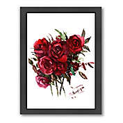 Americanflat Suren Nersisyan Deep Red Burgundy Roses 21-Inch x 27-Inch Wall Art