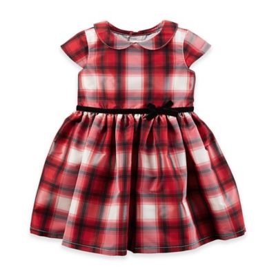carter's red and black plaid dress