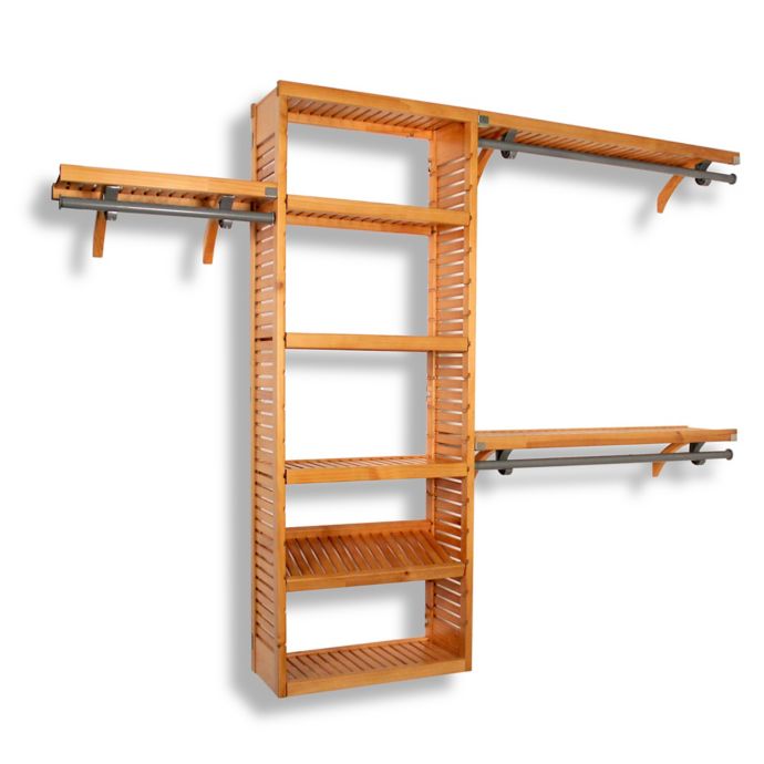 John Louis Home Honey Maple Premier Closet Organizer | Bed Bath & Beyond