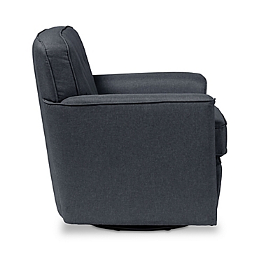 Baxton Studio Canberra Fabric Swivel Lounge Chair in Grey. View a larger version of this product image.