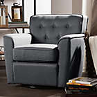 Alternate image 4 for Baxton Studio Canberra Fabric Swivel Lounge Chair in Grey