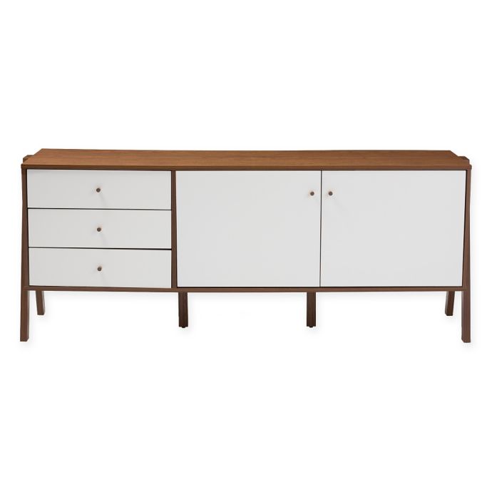 Baxton Studio Harlow Sideboard Storage Cabinet In White Walnut Bed Bath Beyond