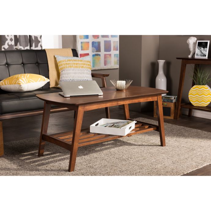 Baxton Studio Sacramento Coffee Table in Dark Walnut Bed Bath & Beyond