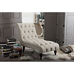 Baxton Studio Layla Button-Tufted Chaise Lounge