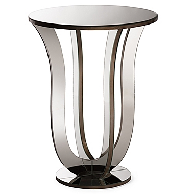 Baxton Studio Kylie Mirrored Side Table in Silver. View a larger version of this product image.