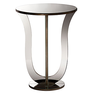 Baxton Studio Kylie Mirrored Side Table in Silver. View a larger version of this product image.