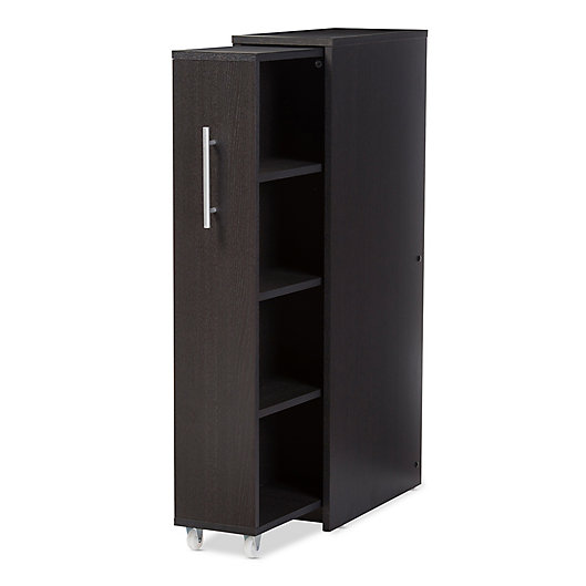 Baxton Studio Lindo Pull Out Door, Baxton Studio Lindo Bookcase And Dual Pull Out Shelving Cabinet
