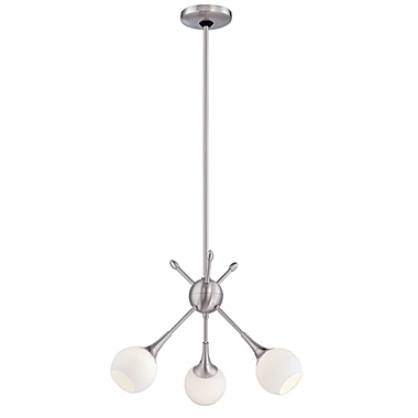 George Kovacs&reg; Pontil Collection 3-Light Mini Chandelier in Brushed Nickel. View a larger version of this product image.