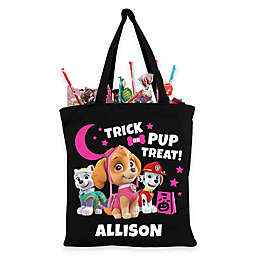 Personalized Paw Patrol Skye and Pups Trick-Or-Treat Bag in Black