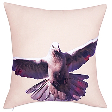 Kensie Blossom Bird Square Throw Pillow in Yellow. View a larger version of this product image.