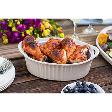CorningWare&reg; French White&reg; 1.5 qt. Ceramic Oval Casserole. View a larger version of this product image.