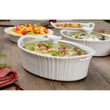 CorningWare&reg; French White&reg; 2.5 qt. Ceramic Oval Casserole. View a larger version of this product image.