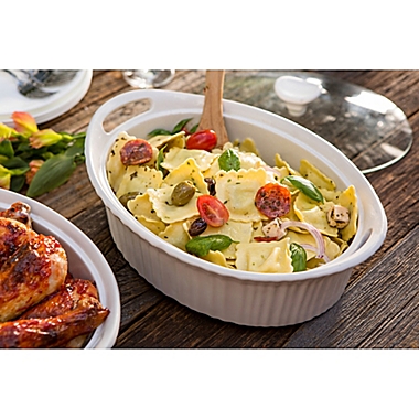 CorningWare&reg; French White&reg; 2.5 qt. Ceramic Oval Casserole. View a larger version of this product image.