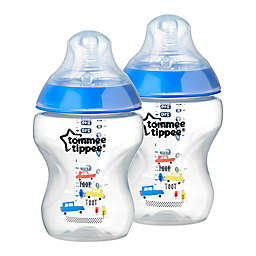 Tommee Tippee Closer to Nature 2-Pack 9 oz. Decorated Baby Bottle in Blue