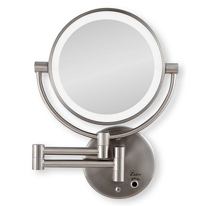 10x 1x Cordless Led Lighted Wall Mirror, Best Wall Mounted Magnifying Mirror With Lighted 10x