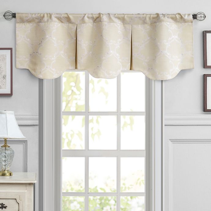 Waterford® Linens Colby Pleated Window Valance in Ivory Bed Bath & Beyond