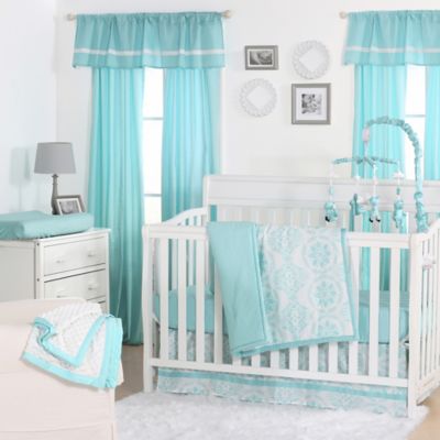 teal and grey baby bedding