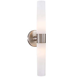 George Kovacs® Saber 2-Light Bath Fixture in Brushed Nickel with Glass Shade
