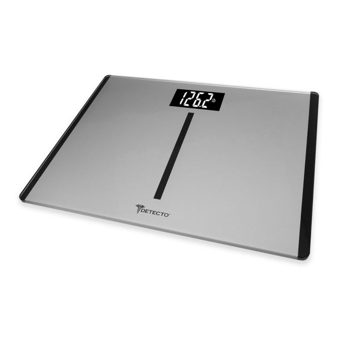 Detecto Wide Body Platform Glass Digital Bathroom Scale With Tru White Lcd Display