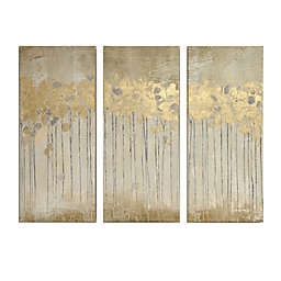 Madison Park Sandy Forest 35-Inch x 15-Inch Gel Coat Canvas with Gold Foil (Set of 3)