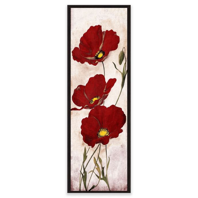 Red Look Floral Canvas Framed Wall Art Bed Bath and Beyond Canada