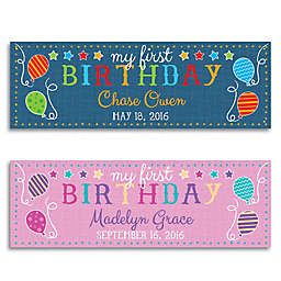 First Birthday Personalized Banner in Blue