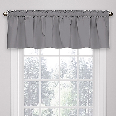 Eclipse Microfiber Rod Pocket Window Valance in Grey. View a larger version of this product image.