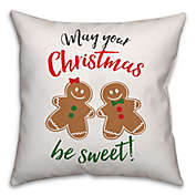 Gingerbread Holiday Pals 18-Inch Square Throw Pillow