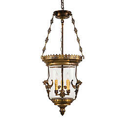 Metropolitan 3-Light Lantern in Bronze with Glass Shade