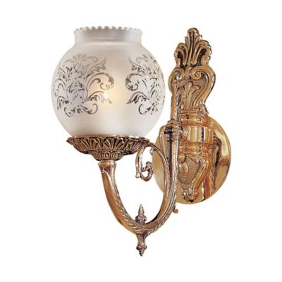 Metropolitan 1-Light Wall Sconce in Brass with Glass Shade