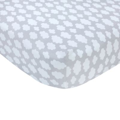 carter&#39;s&reg; Clouds Sateen Fitted Crib Sheet in Grey