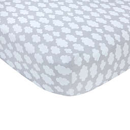 carter's® Clouds Sateen Fitted Crib Sheet in Grey