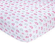 carter&#39;s&reg; Elephant Sateen Fitted Crib Sheet in Pink