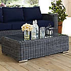 Alternate image 0 for Modway Summon Outdoor Wicker Glass Top Coffee Table in Grey