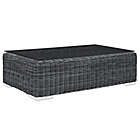 Alternate image 1 for Modway Summon Outdoor Wicker Glass Top Coffee Table in Grey