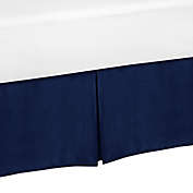 Sweet Jojo Designs Navy and Grey Stripe Bed Skirt in Navy