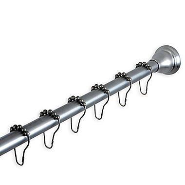 Kingston Brass Adjustable Straight Tension Shower Curtain Rod with 12 Curtain Rings. View a larger version of this product image.