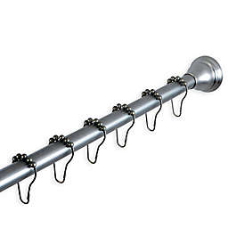 Kingston Brass Adjustable Straight Tension Shower Curtain Rod with 12 Curtain Rings