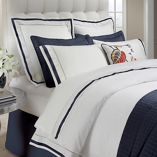 Alternate image 1 for Down Town Company Chelsea Twin Duvet Cover in White/Navy