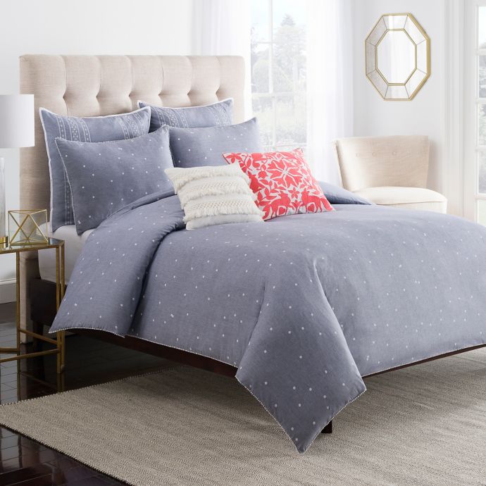 Chambray Dot Duvet Cover In Blue Bed Bath Beyond