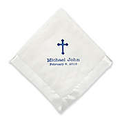 Precious Cross For Him Personalized Baby Blanket in Cream