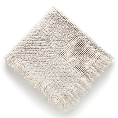 Woven Natural Cotton Throw with Script Font. View a larger version of this product image.