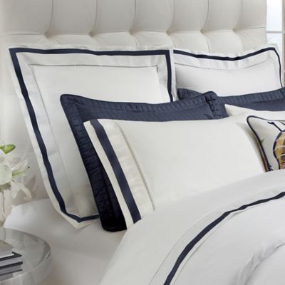 Downtown Company Chelsea Euro Pillow Sham In White Navy Bed Bath
