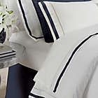 Alternate image 1 for Down Town Company Chelsea 400-Thread-Count Queen Sheet Set in White/Navy
