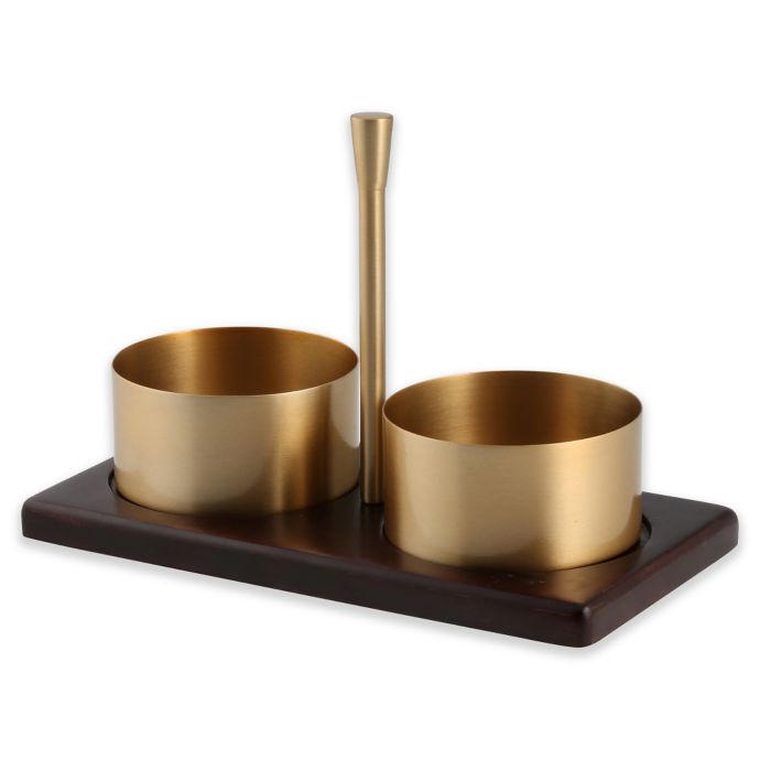 Thirstystone® Dark Mango Wood 3Piece Condiment Serving Set Bed Bath